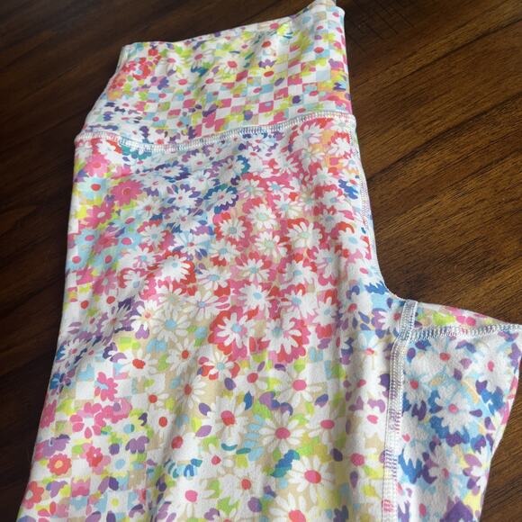Fabletics Define Powerhold Women’s M High-Waisted 7/8 Leggings Daisy Patchwork - Picture 2 of 11